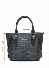 3-Pcs Combo Tote & Satchel Set - Charcoal/Black