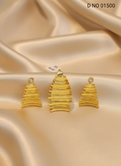 Dubai Style Gold-Tone Pendant and Earring Set