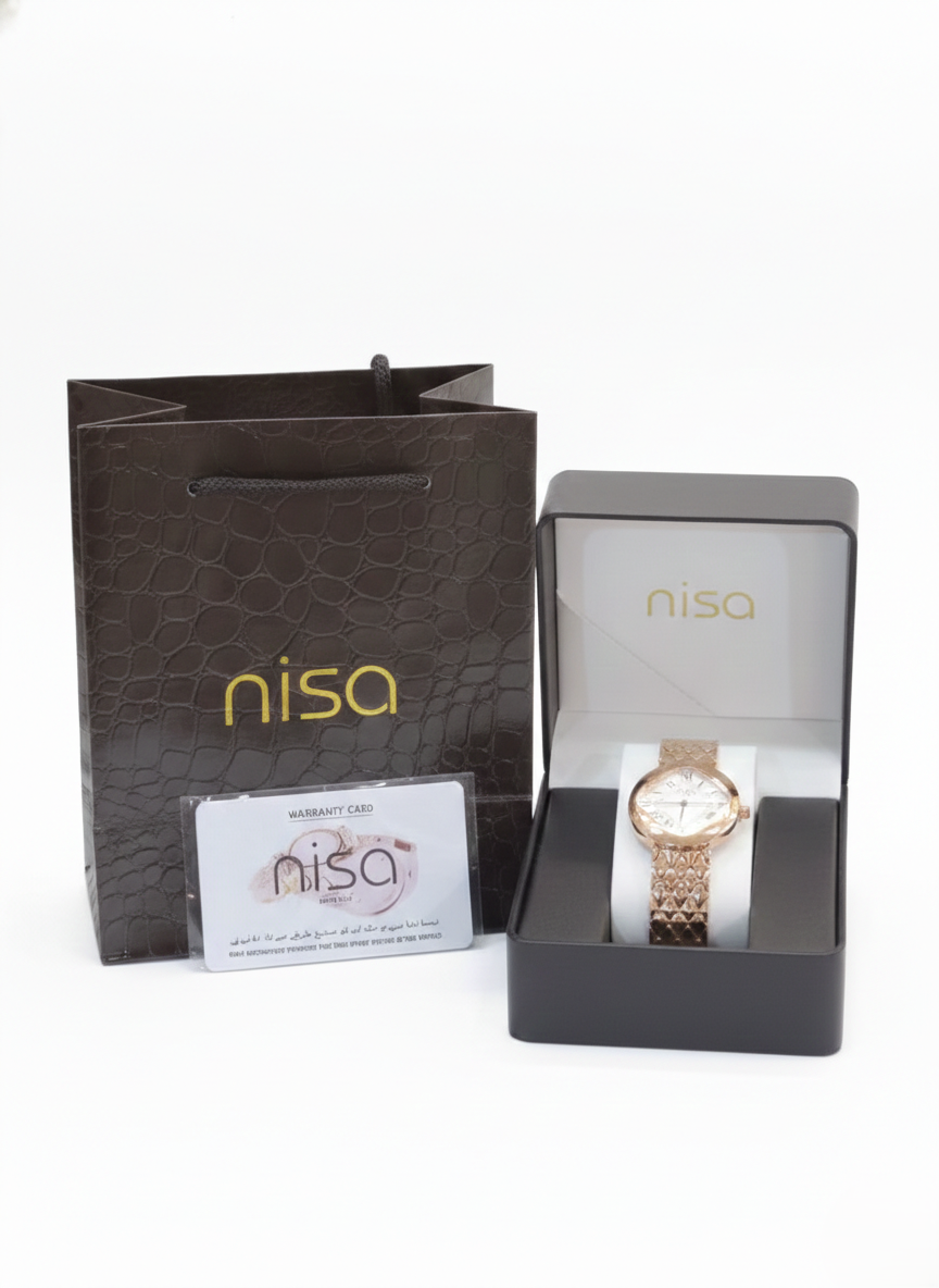 Nisa Classic Elegance Timepiece – The Quilted Rose Gold Collection