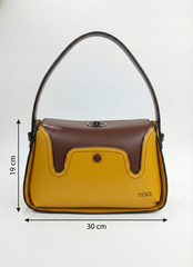 Nisa Duo: Mustard & Mocha Structured Hand Bag Set