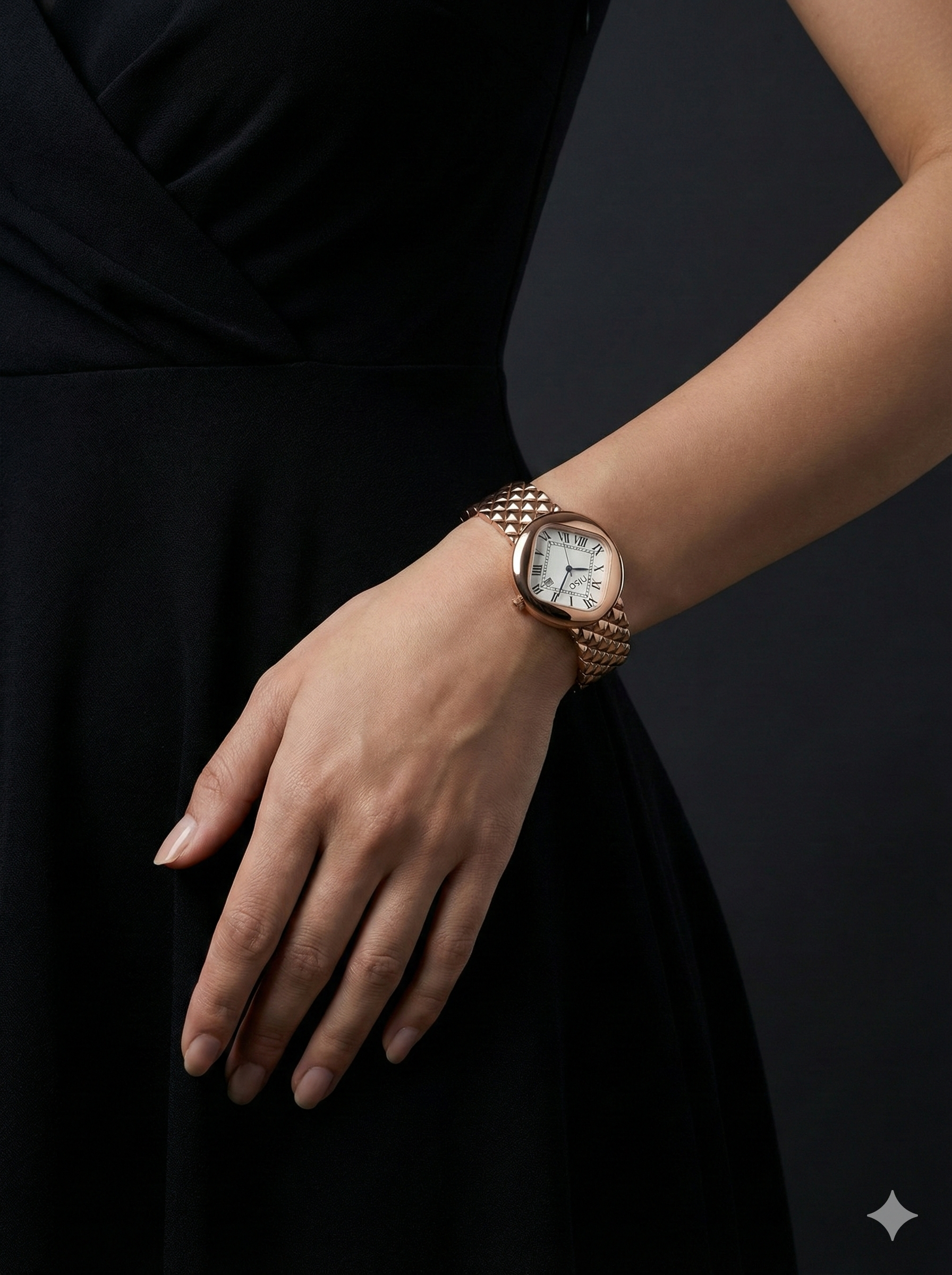 Nisa Classic Elegance Timepiece – The Quilted Rose Gold Collection