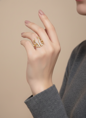Golden Angel Wing Wrap Finger Ring
