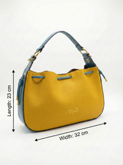 Nisa Two-Tone Leather Hobo Bag & Pouch Set