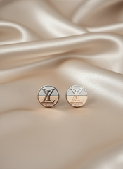 Stainless Steel Stud Earrings Two Tone (Silver / Rose Gold)