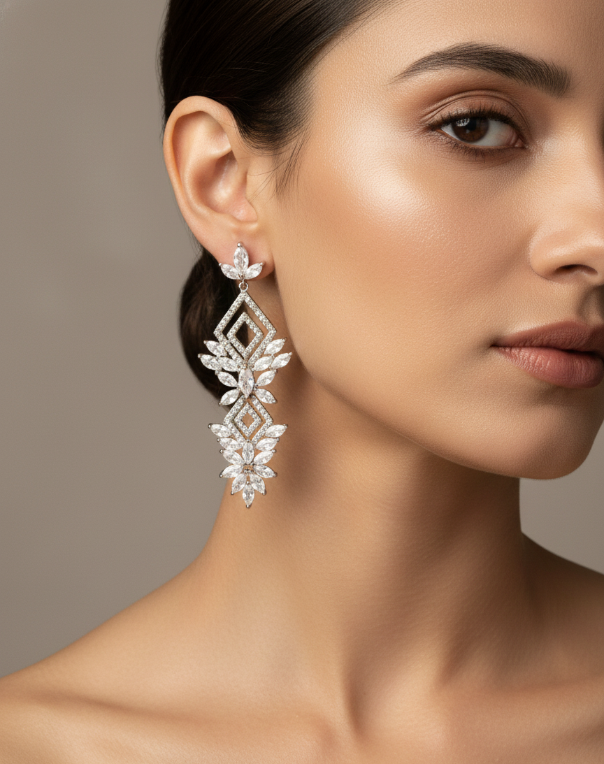 Women's Premium American Diamond Earrings.