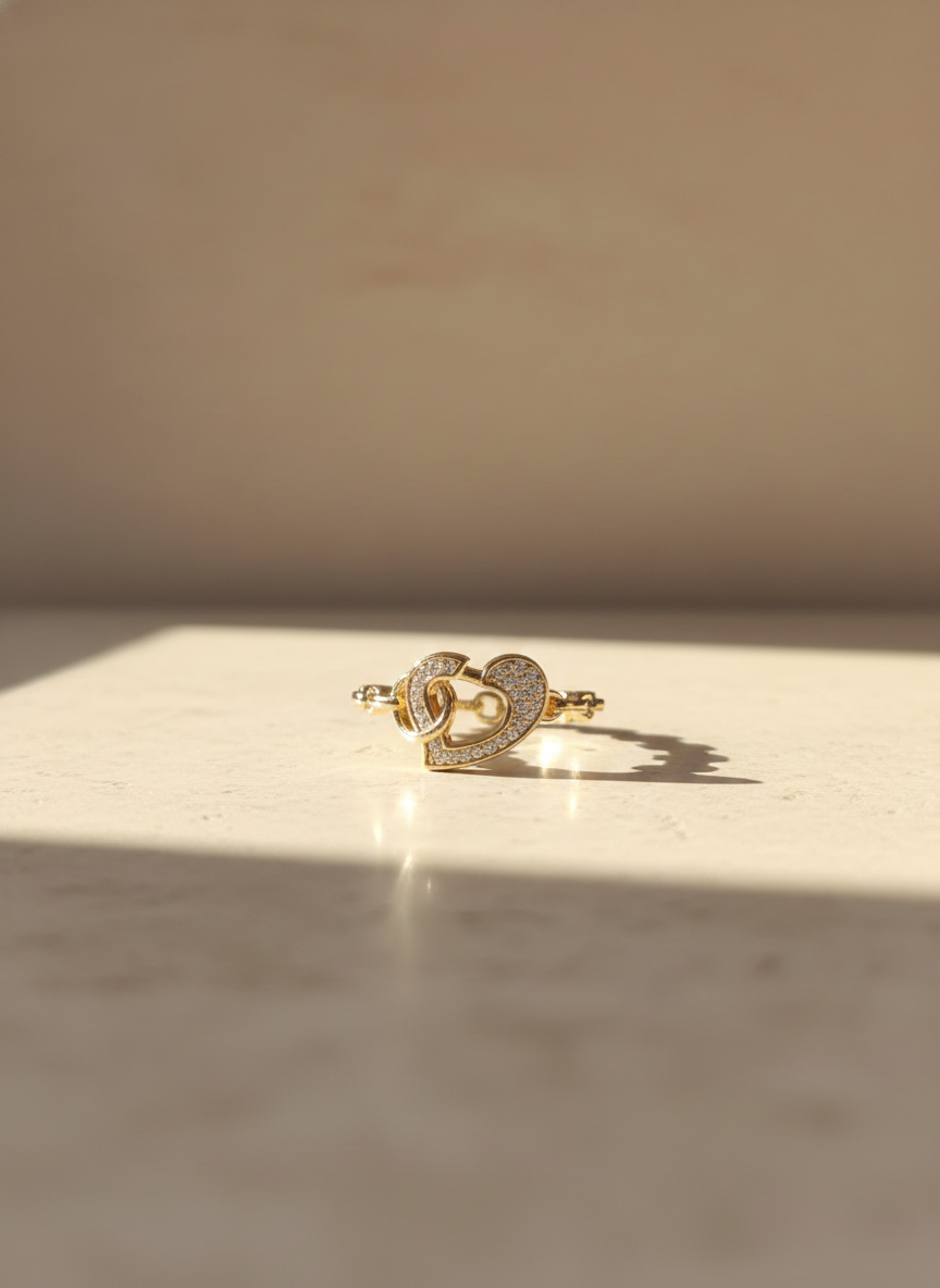 The Eternal Bond Interlocking Heart Finger Ring