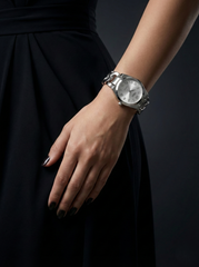 Nisa Silver Chain-Link Series – Classic Quartz Watch