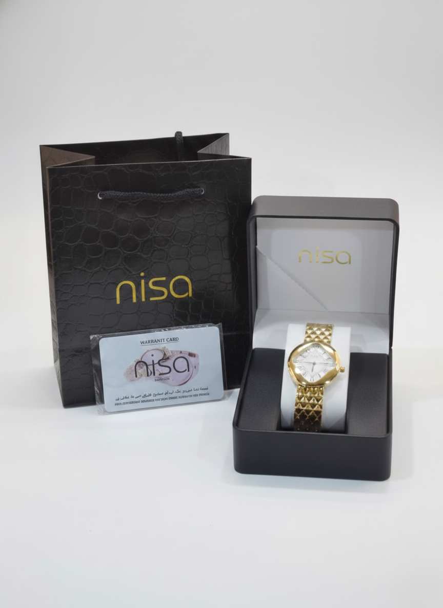 Nisa Classic Elegance Timepiece – The Quilted Gold Collection