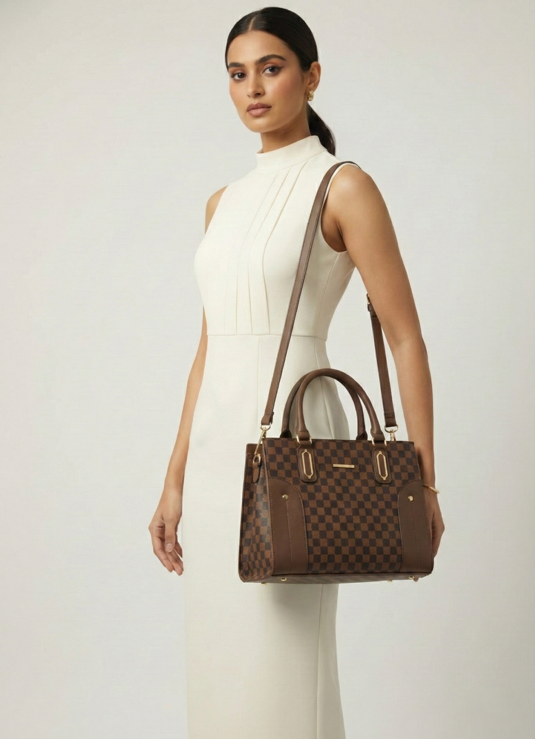 3-Pcs Combo Tote & Satchel Set - Chocolate & Tan