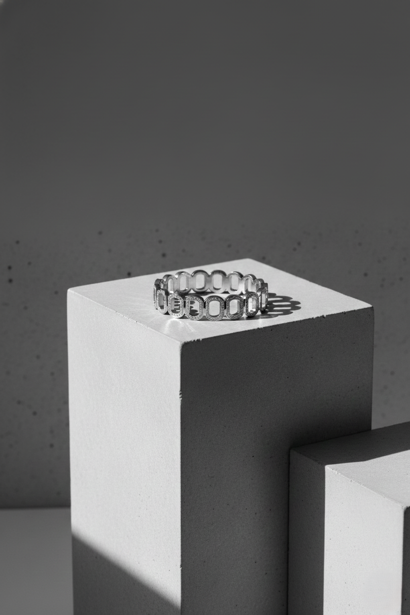 Nisa Premium Silver-Polish Joint-Chain Design With Diamond Studded Bracelet For Women and Girls