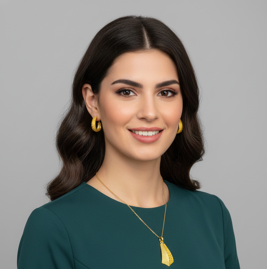 Dubai Style Gold-Tone Pendant and Earring Set