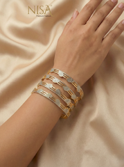 NISA Premium Two-Tone Scalloped (Set of 4) Bangles