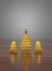 Dubai Style Gold-Tone Pendant and Earring Set