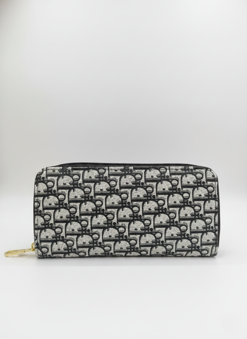 3-Pcs Combo Tote & Satchel Set - Blue with Black Print