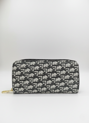 3-Pcs Combo Tote & Satchel Set - Blue with Black Print