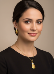 Dubai Style Gold-Tone Pendant and Earring Set