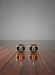 Stainless Steel Rose Gold Tone Interlock Earrings