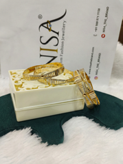 Nisa Premium Two-Tone Gold & Rhodium Plated Designer (Set of 4) Bangles