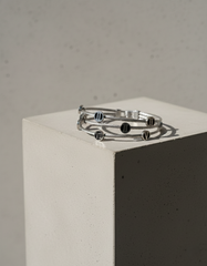 Nisa Premium Silver-Polish Roman-Numbers Rings Design In Wire Bracelet For Women and Girls