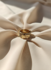 Stainless Steel Hexagon Rose Gold Ring