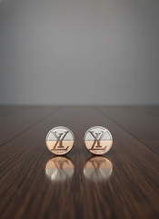 Stainless Steel Stud Earrings Two Tone (Silver / Rose Gold)