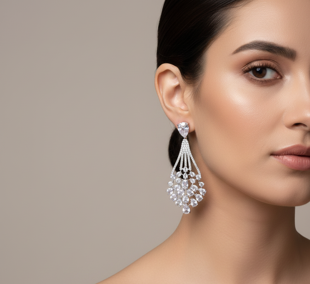 Women's Premium American Diamond Earrings.