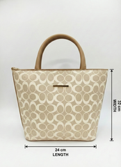 3-Pcs Combo Tote & Satchel Set - Miss Susan Gold and Cream