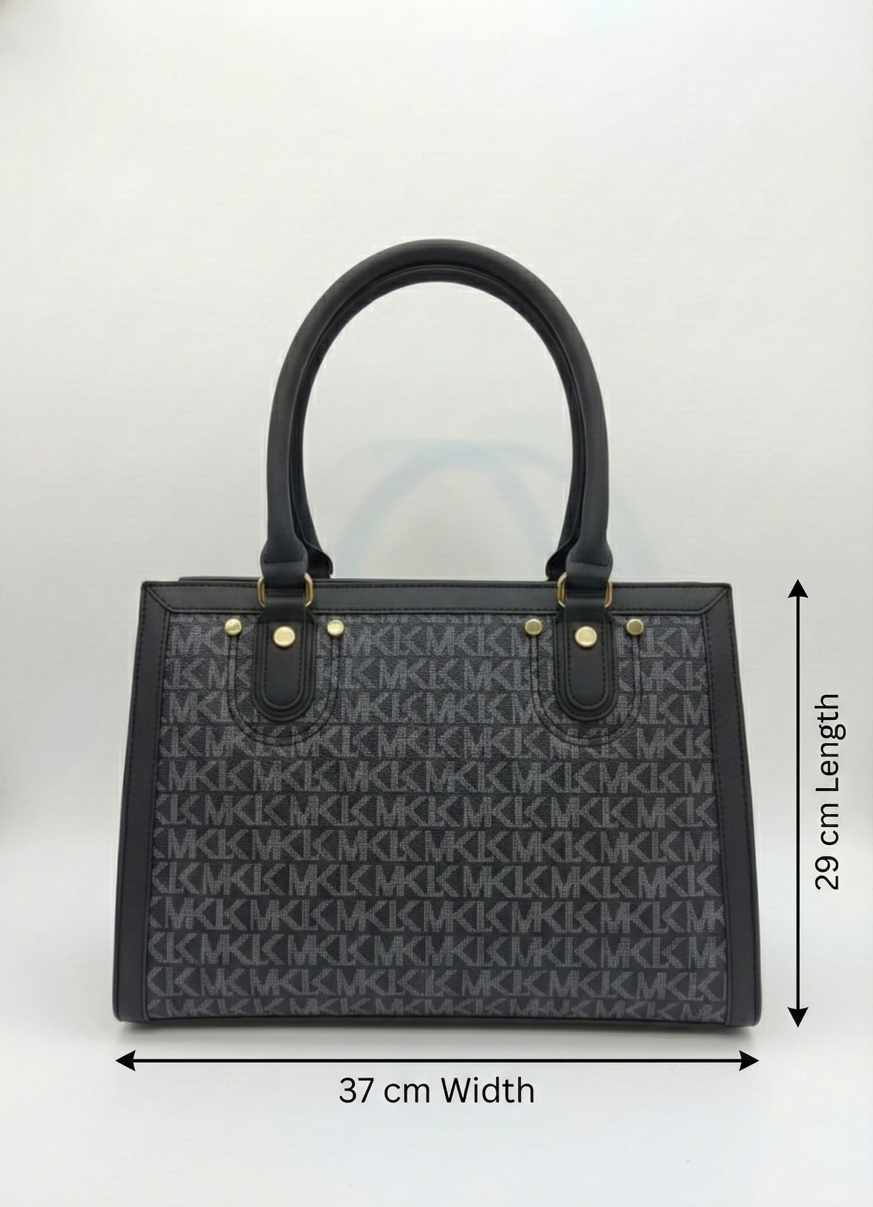 3-Pcs Combo Tote & Satchel Set  - Midnight Charcoal Black