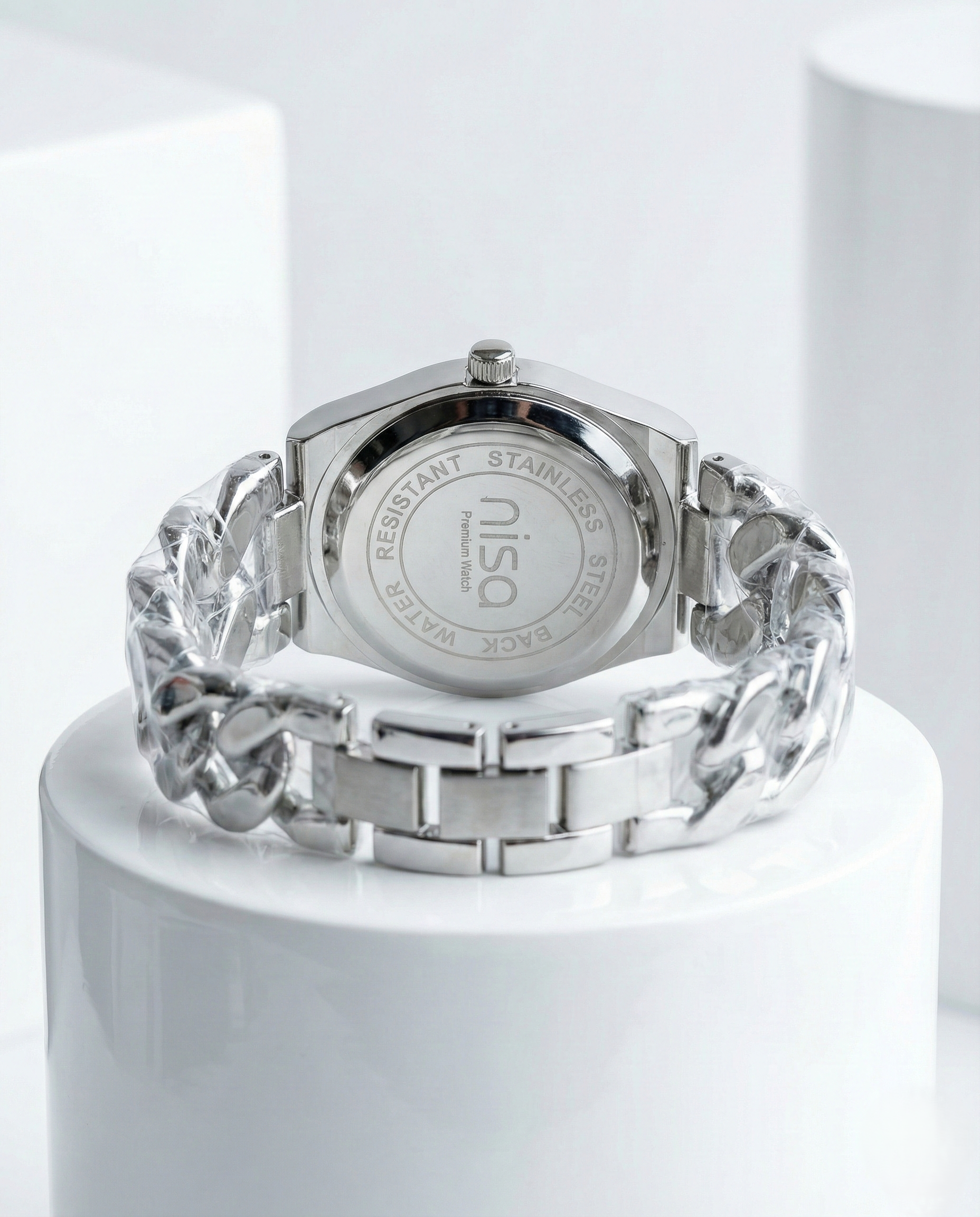 Nisa Silver Chain-Link Series – Classic Quartz Watch