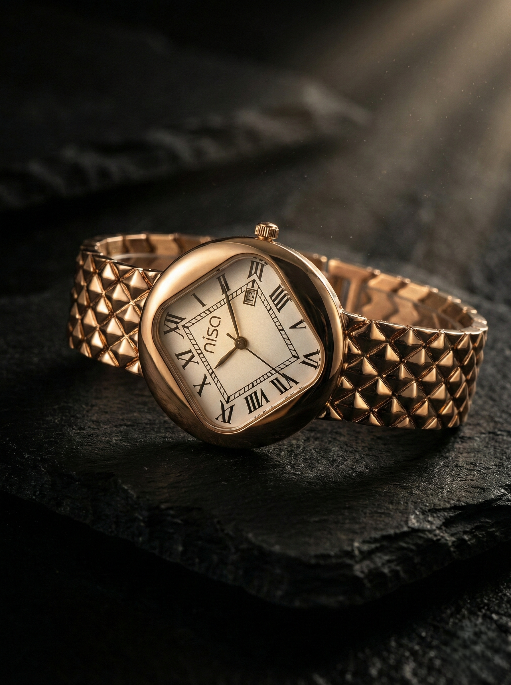 Nisa Classic Elegance Timepiece – The Quilted Rose Gold Collection