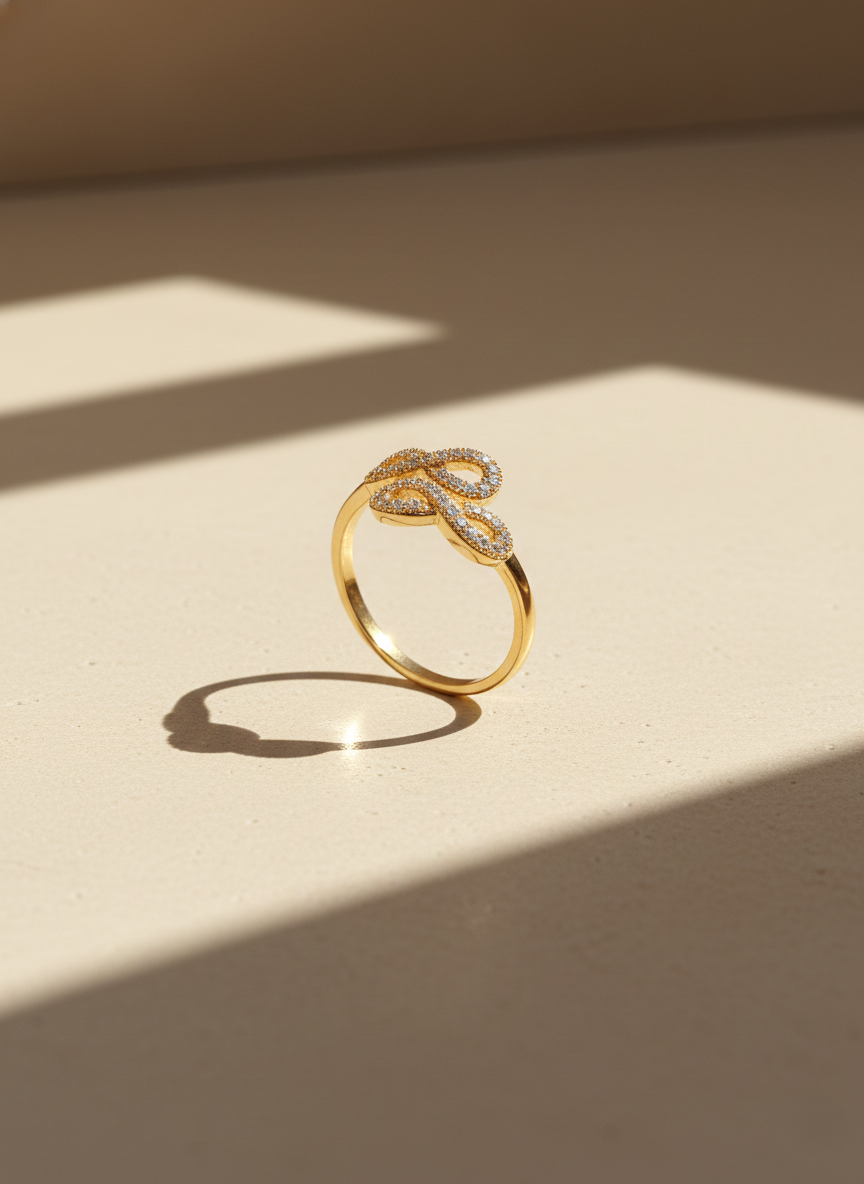 Sparkling Infinity Interlock Finger Ring