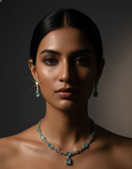 AYNA Seafoam Radiance AD Necklace Earring Set