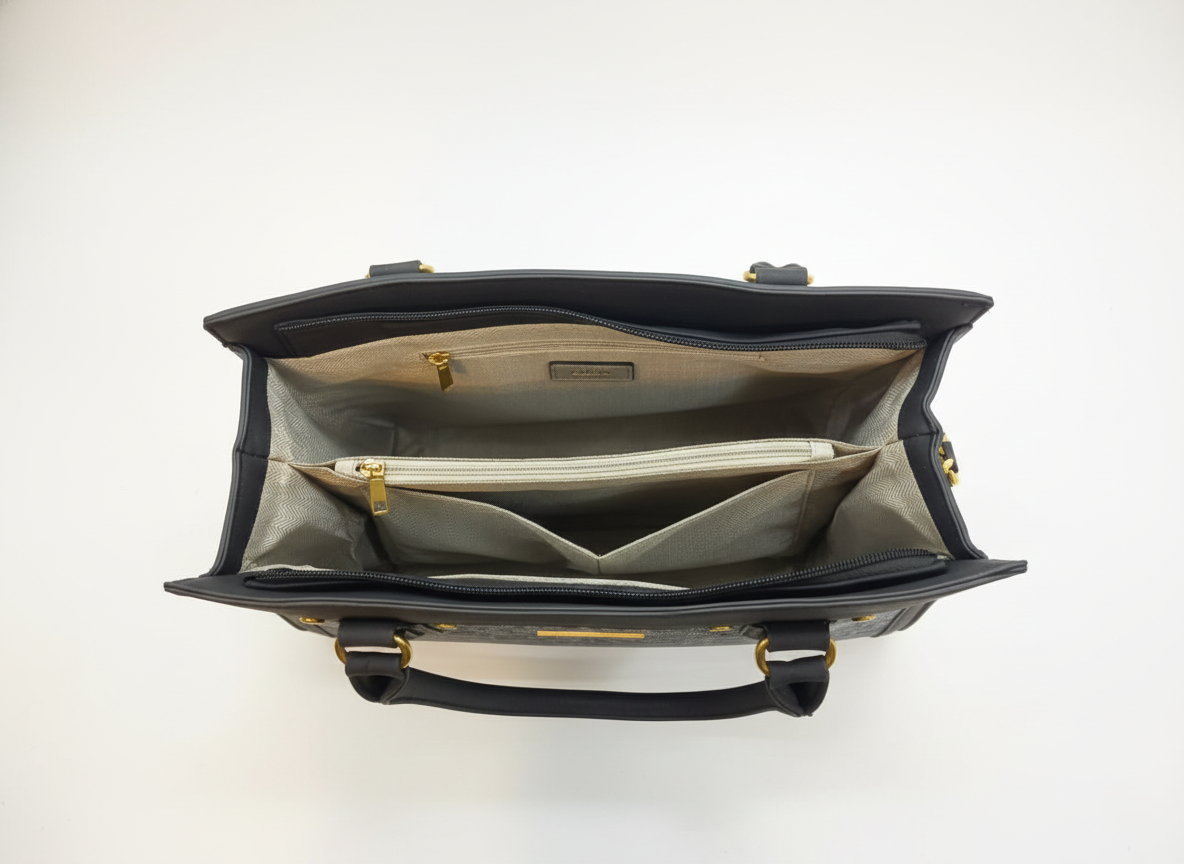 3-Pcs Combo Tote & Satchel Set - Slate & Onyx