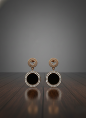 Rose Gold Tone Stainless Steel Halo Earrings