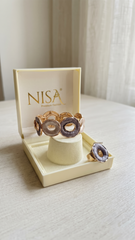 Nisa Contemporary  Enamel Link Bracelet & Matching Oval Ring Set