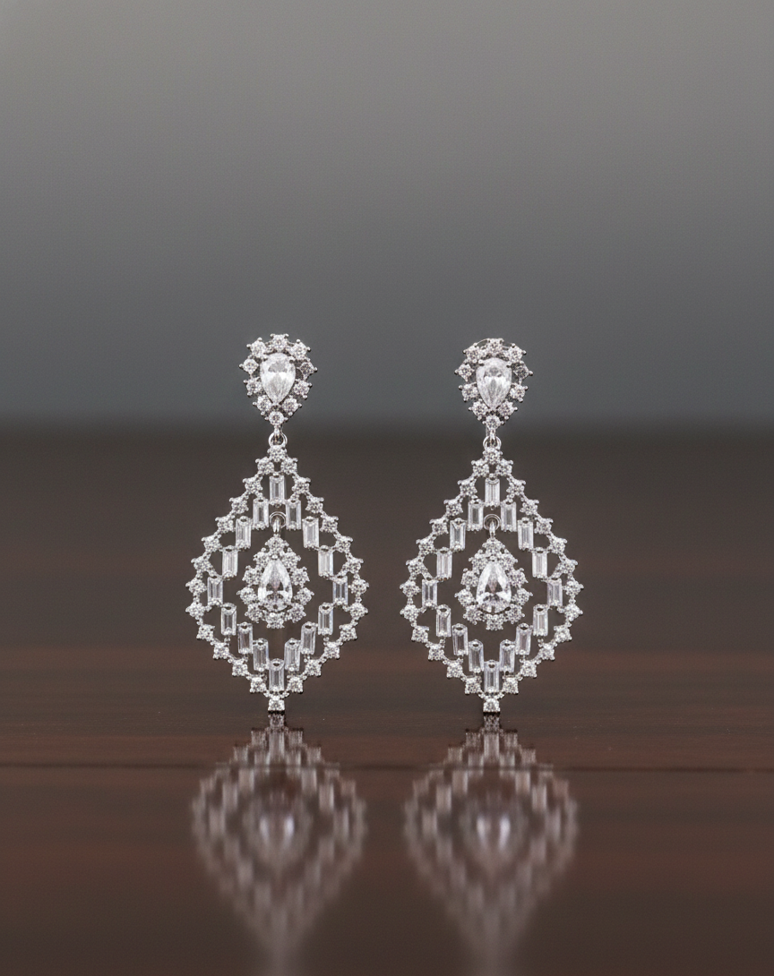 Women's Premium American Diamond Earrings.