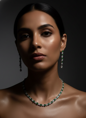 Green Emerald Radiance AD Necklace Set