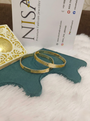 Nisa Premium Dual-Tone Textured Bangles