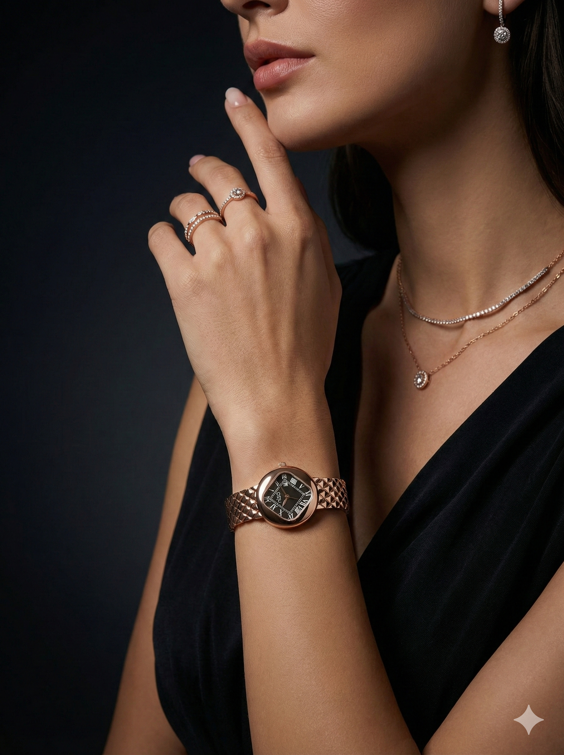 Nisa Classic Elegance Timepiece – The Quilted Rose Gold Collection