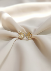 Gold-Tone Crystal Butterfly Wrap Finger Ring
