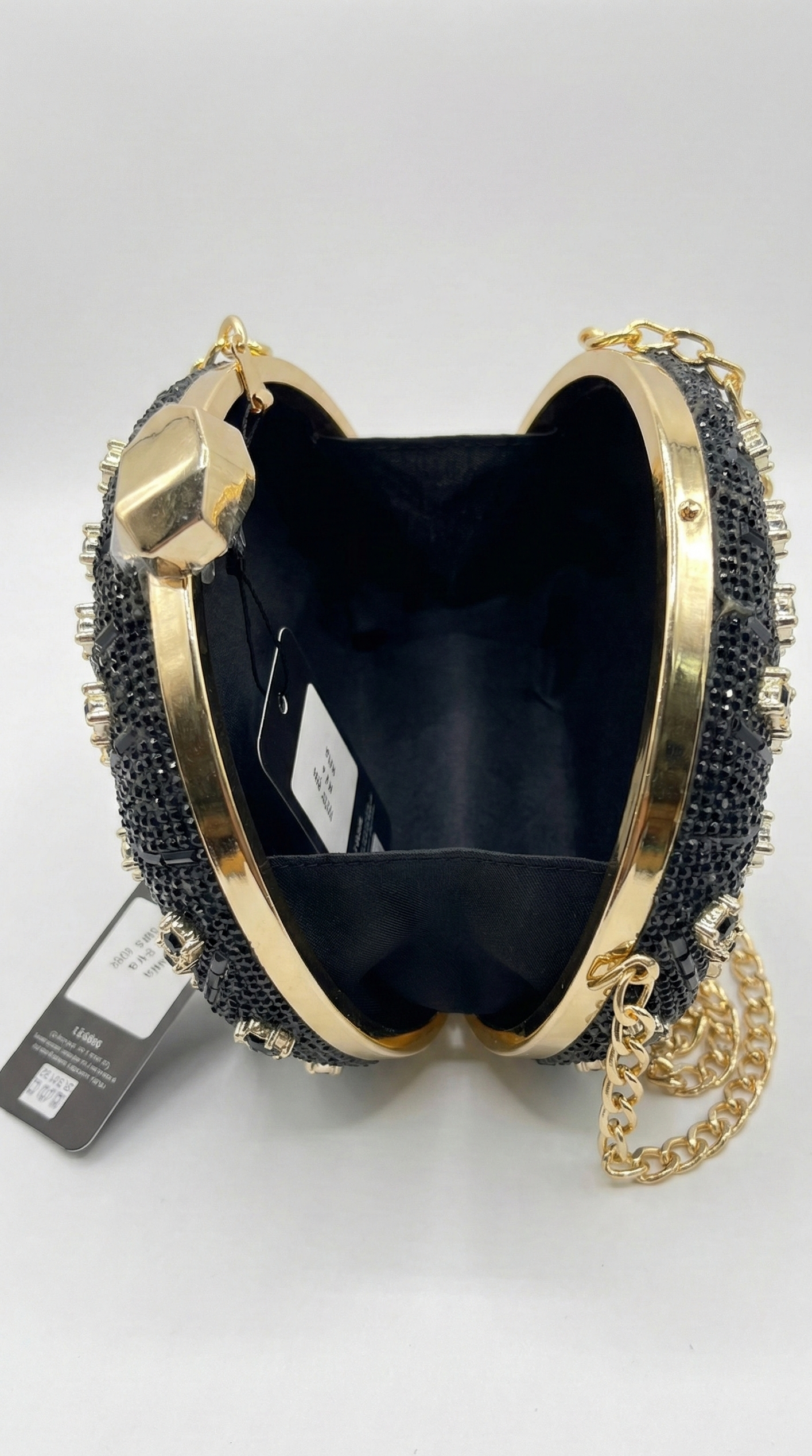 Nisa Black & Gold Beaded Evening Hand Purse