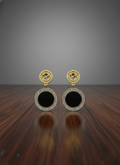 Gold Tone Stainless Steel Halo Earrings