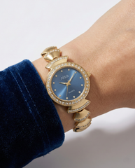 Nisa Designer Gold Women’s Watch with Crystal Accents