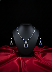 Royal Blue  "V neck" AD Necklace