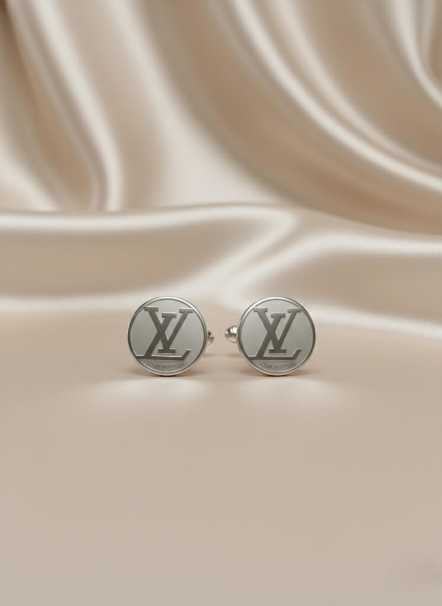 Stainless Steel Stud Earrings Two Tone (Silver / Silver )