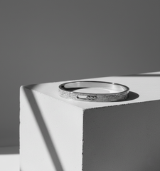 Nisa Premium Silver-Polish Three-Moving Design With Diamond Studded Bracelet For Women and Girls