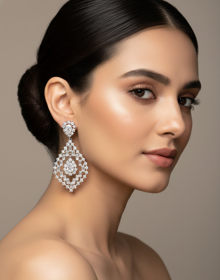 Women's Premium American Diamond Earrings.