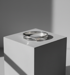 Nisa Premium Silver-Polish Four Loose Rings Design With Diamond Studded Bracelet For Women and Girls