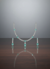 AYNA Seafoam Radiance AD Necklace Earring Set