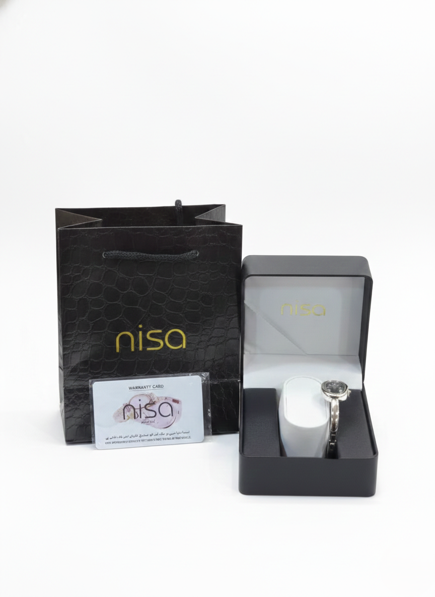 Nisa Ellipse Silver Bangle Watch